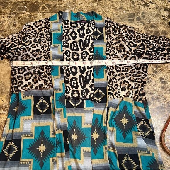 Crazy Train Cardigan Size Small Sheer Animal Print Southwestern​ - Picture 5 of 13